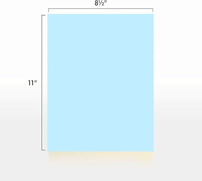 Colored Copy Printing And Writing Paper, 20 pound (75 GSM) 8.5" X 11", Letter Size, 500 Sheets Per Ream. (Blue)