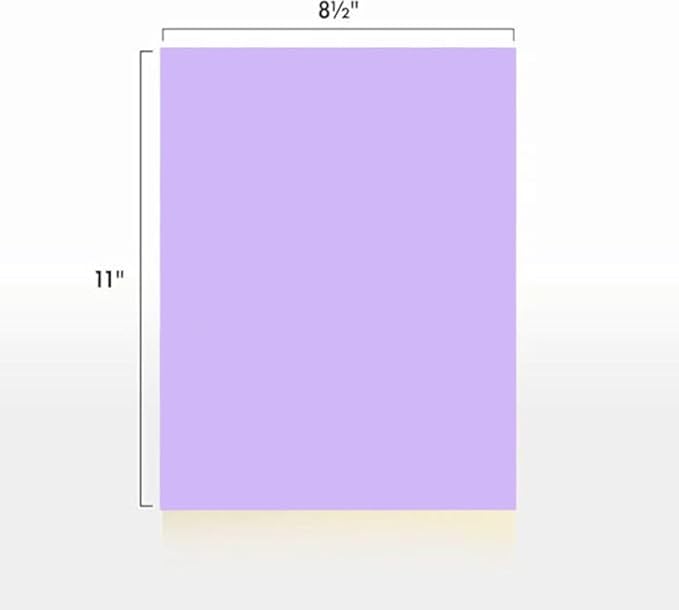 Colored Copy Printing And Writing Paper, 20 pound (75 GSM) 8.5" X 11", Letter Size, 500 Sheets Per Ream. (Lavender/orchid)