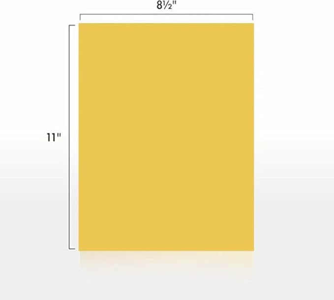 Colored Copy Printing And Writing Paper, 20 pound (75 GSM) 8.5" X 11", Letter Size, 500 Sheets Per Ream. (Gold)