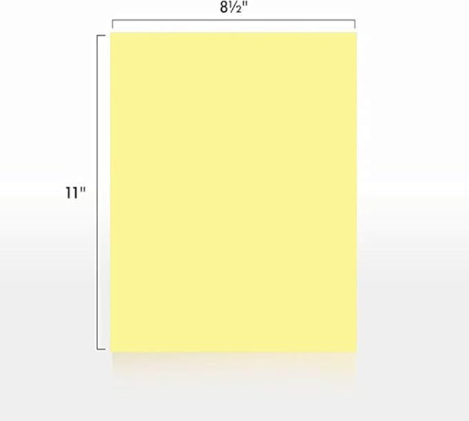 Colored Copy Printing And Writing Paper, 20 pound (75 GSM) 8.5" X 11", Letter Size, 500 Sheets Per Ream. (Canary)