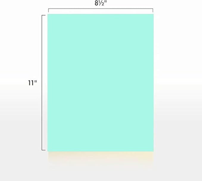 Colored Copy Printing And Writing Paper, 20 pound (75 GSM) 8.5" X 11", Letter Size, 500 Sheets Per Ream. (Turquoise)