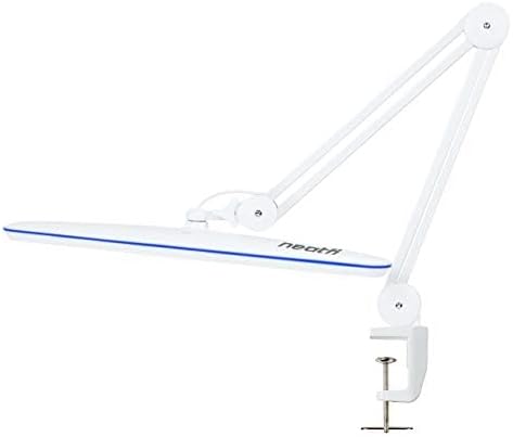 Neatfi XL 2,200 Lumens 20W LED Task Lamp – 23” Ultra-Wide Head | 182 SMD LEDs | 4 Brightness Levels | 3 Light Modes | Eye-Caring, Glare-Free | Adjustable Arm (White, CCT with Clamp)