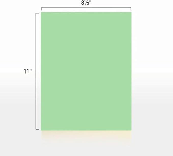 Colored Copy Printing And Writing Paper, 20 pound (75 GSM) 8.5" X 11", Letter Size, 500 Sheets Per Ream. (Green)