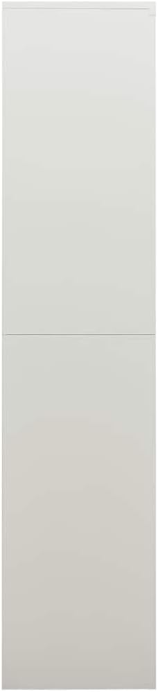 vidaXL Locker Cabinet, Lockable File Cabinet with 2 Doors and 4 Shelves, Locking Cabinets for Office Home Gym School, Industrial, Light Gray Steel