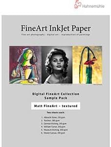Hahnemuhle Inkjet Paper Sample Pack Matte Textured 8.5x11 in, 10 Sheets