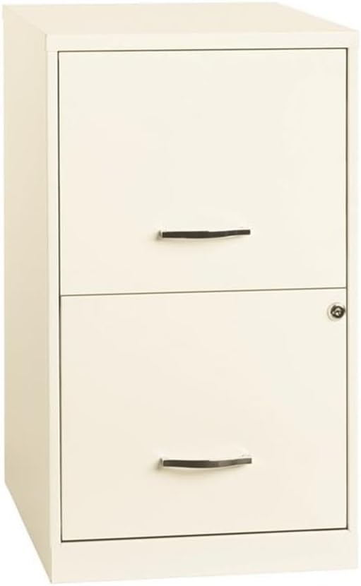 Scranton & Co Set of 2 18" D 2-Drawers Metal File Cabinet in Pearl White