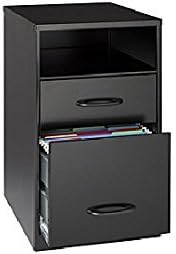 Office Designs 2 Drawer File Cabinet with Open Shelf in Black