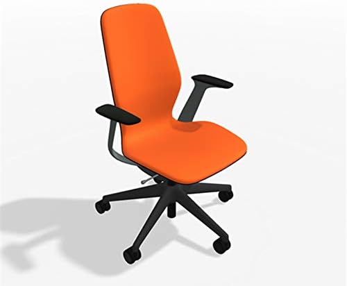 Steelcase SILQ Office Desk Chair Merle Dark Frame Cogent Connect Tangerine Fabric 5S17 with Hubless Casters for Hard Floor