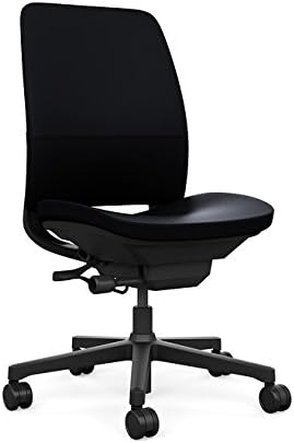 Steelcase Amia Task Chair: Black Frame/Base - Armless - Standard Carpet Casters