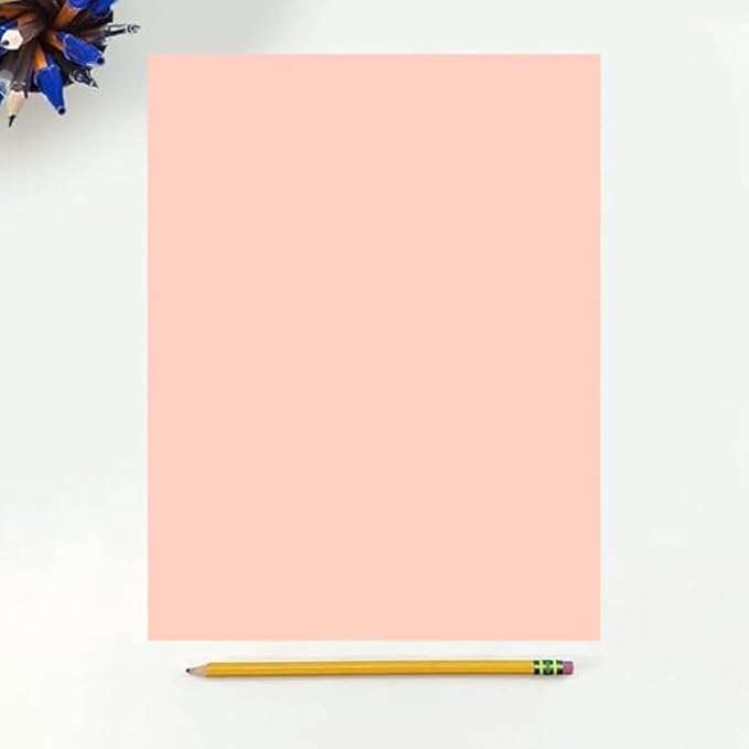 Colored Copy Printing And Writing Paper, 20 pound (75 GSM) 8.5" X 11", Letter Size, 500 Sheets Per Ream. (Peach)