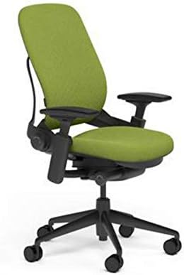 Steelcase Leap Desk Task Chair in Buzz2 5G59 Meadow Fabric - 4-Way Highly Adjustable Arms - Black Frame and 7" Tall Seat Height Base - Soft Dual Wheel Hard Floor Casters