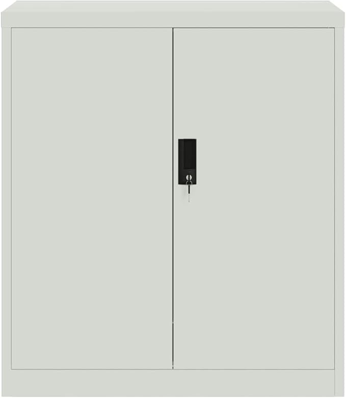 vidaXL File Cabinet Light Grey Powder-Coated Steel Medium File Cabinet