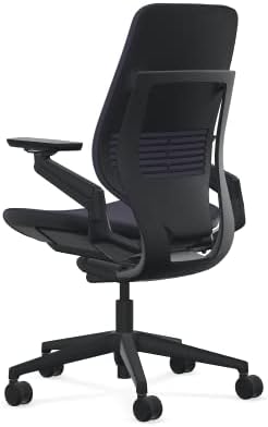 Steelcase Gesture Office Chair - Cogent: Connect Aubergine Fabric, Medium Seat Height, Shell Back, Black on Black Frame, Lumbar Support, and Standard Carpet Casters