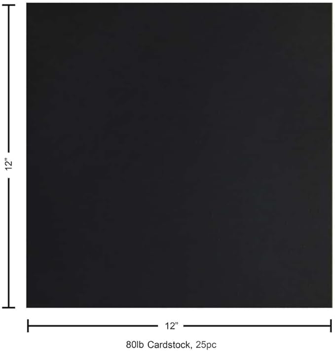 Cdstk Smooth 12x12 80lb 25pc Pk Black