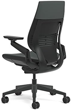 Steelcase Gesture Office Chair - Cogent: Connect Graphite Fabric, Low Seat Height, Wrapped Back, Dark on Dark Frame, Lumbar Support