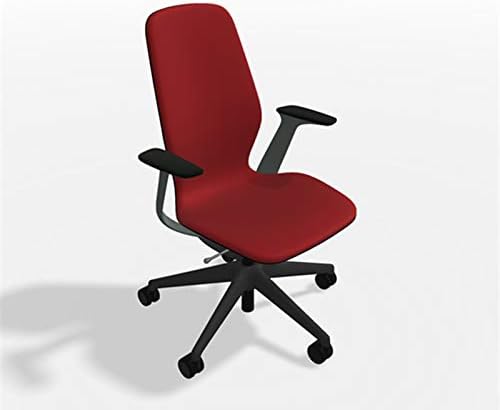 Steelcase SILQ Office Desk Chair Merle Dark Frame Cogent Connect Scarlet Fabric 5S18 - Hard Floor Casters Wheels