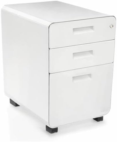 3-Drawer File Cabinet, Rolling (White) by Uplift Desk