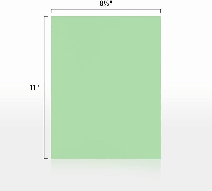 LUXPaper 8.5" x 11" Paper | Letter Size | Pastel Green | 60lb. Text | 50 Qty