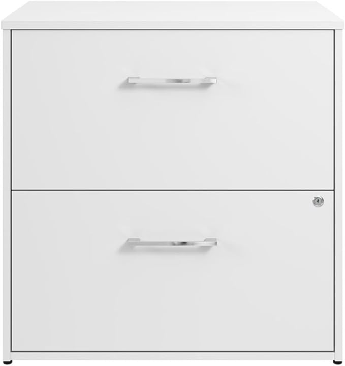 Bush Business Furniture Hustle 2 Drawer Lateral File Cabinet in White, Document Storage Chest for Home and Professional Office