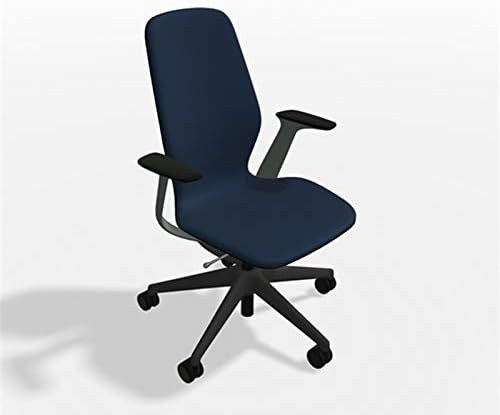 Steelcase SILQ Office Desk Chair Merle Dark Frame Cogent Connect Blueprint Fabric 5S93 - Standard Carpet Casters
