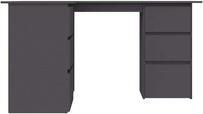 L Shaped Corner Desk Modern Writing Computer Desk, Home Office Desk Writing Study Table PC Desk Workstation for Bedroom, Gray 57.1"x39.4"x29.9" Engineered Wood(F)