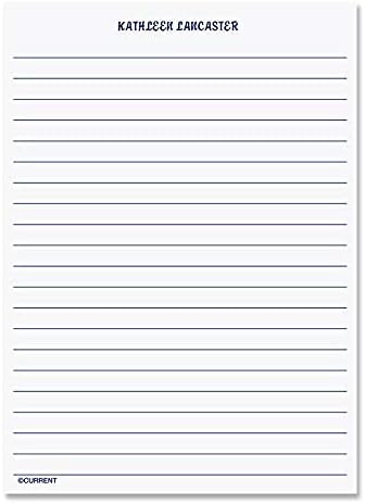 Current Primary Colors Personalized Name & Initial Notepad Set in Red, Blue or Black – Set of 4, 100-Sheet Pads, Multiple Sizes, Memo Pad, Shopping List, To-Do Notes, Office Organizer
