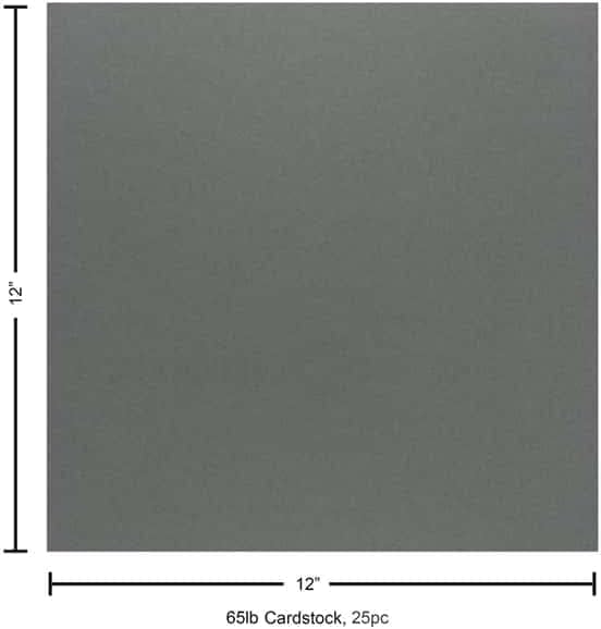 PA Paper Accents Smooth Cardstock 12" x 12" Nor'easter, 65lb colored cardstock paper for card making, scrapbooking, printing, quilling and crafts, 25 piece pack