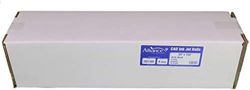 Alliance Wide Format Paper Rolls CAD Bond 30" Widths (4 Rolls, 30 In x 150 Ft | 2" Core)