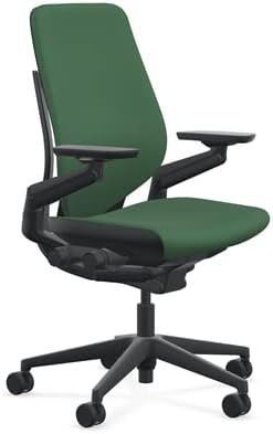 Steelcase Gesture Office Chair - Cogent: Connect Lizard Fabric, Low Seat Height, Shell Back, Black on Black Frame, Lumbar Support, and Hard Floor Casters