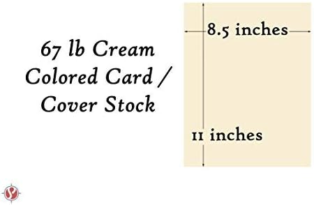 Cream Pastel Color Card Stock Paper, 67lb Cover Medium Weight Cardstock, for Arts & Crafts, Coloring, Announcements, Stationary Printing at School, Office, Home | 8.5 x 11 | 50 Sheets Per Pack