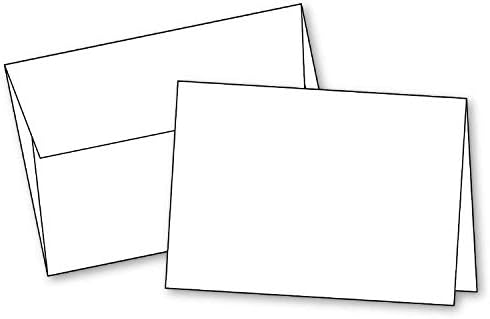 One Jade Lane 5"x7", Blank Cards and Envelopes, Blank White Invitation Cards with Envelopes All Occasions, Scored, Heavy Duty Quality Cardstock, Blank Greeting Christmas Cards Printable. (20 Pack)