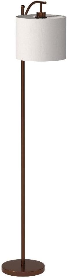 Brightech Montage LED Floor Lamp – Modern Floor Lamp for Living Rooms & Office with Arc Hanging Shade – Standing Lamp for Bedroom Reading, Mid-Century Pole Light for Farmhouse Style - Bronze