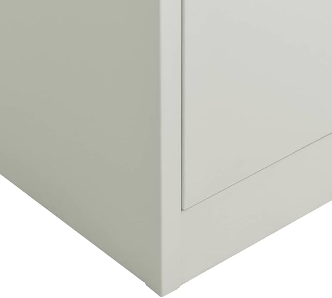 vidaXL Locker Cabinet, Lockable File Cabinet with 2 Doors and 4 Shelves, Locking Cabinets for Office Home Gym School, Industrial, Light Gray Steel