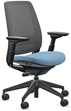 Steelcase Series 2 Office Chair, Black Frame and 3D Microknit Back, Era Fabric (Cobalt)