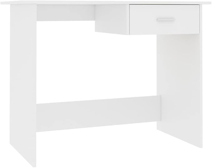 Writing Desk Study Table Computer Desk with Storage Shelves Desk White 39.4"x19.7"x29.9" Chipboard Easy Assemble for Living Room Home and Office