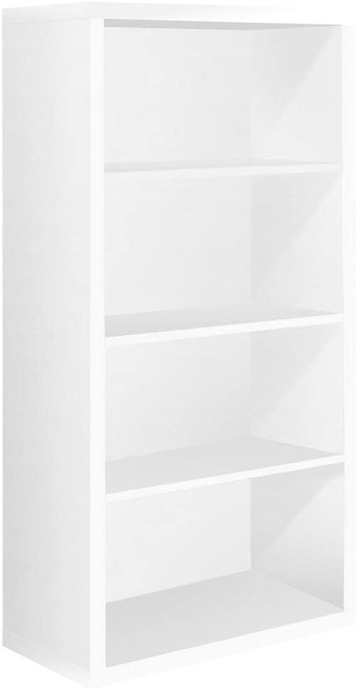 Monarch Specialties I 7059 Bookshelf, Bookcase, Etagere, 5 Tier, 48"H, Office, Bedroom, Laminate, White, Contemporary, Modern