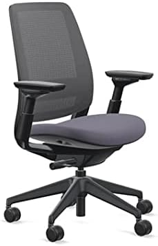 Steelcase Series 2 Office Chair, Black Frame and 3D Microknit Back, Cogent Fabric (Aubergine)