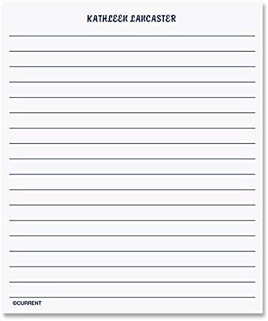 Current Primary Colors Personalized Name & Initial Notepad Set in Red, Blue or Black – Set of 4, 100-Sheet Pads, Multiple Sizes, Memo Pad, Shopping List, To-Do Notes, Office Organizer