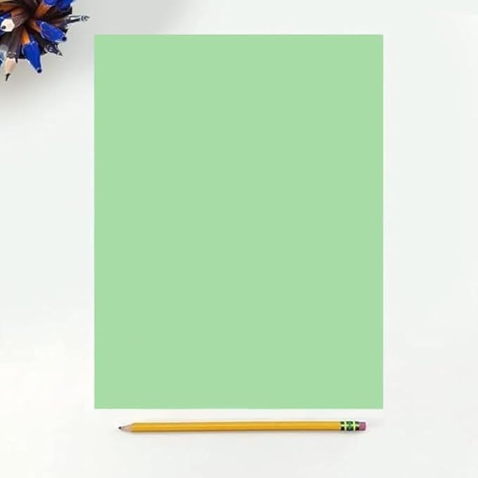 Colored Copy Printing And Writing Paper, 20 pound (75 GSM) 8.5" X 11", Letter Size, 500 Sheets Per Ream. (Green)