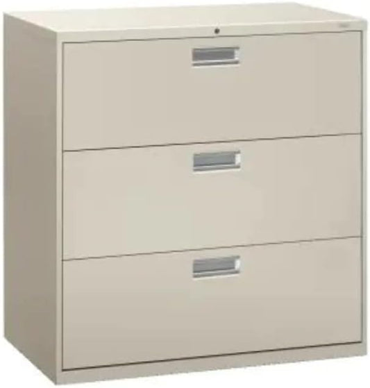 HON 683LQ 600 Series 36-Inch by 19-1/4-Inch 3-Drawer Lateral File, Light Gray