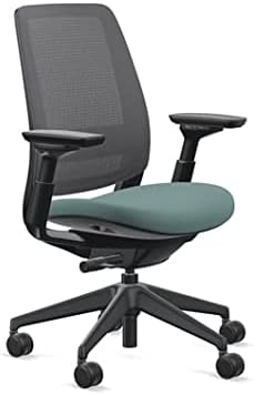 Steelcase Series 2 Office Chair, Black Frame and 3D Microknit Back, Cogent Fabric (Peacock)