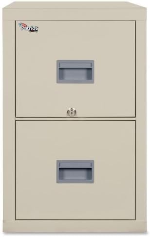 FireKing Patriot 2P1825-CPA Insulated UL Class 350 one-Hour Fire Rated Vertical Filing Cabinet with 2 Drawers, Deep Letter or Legal Size, 25-1/16" Length x 17-3/4" Width x 27-3/4" Height, Parchment