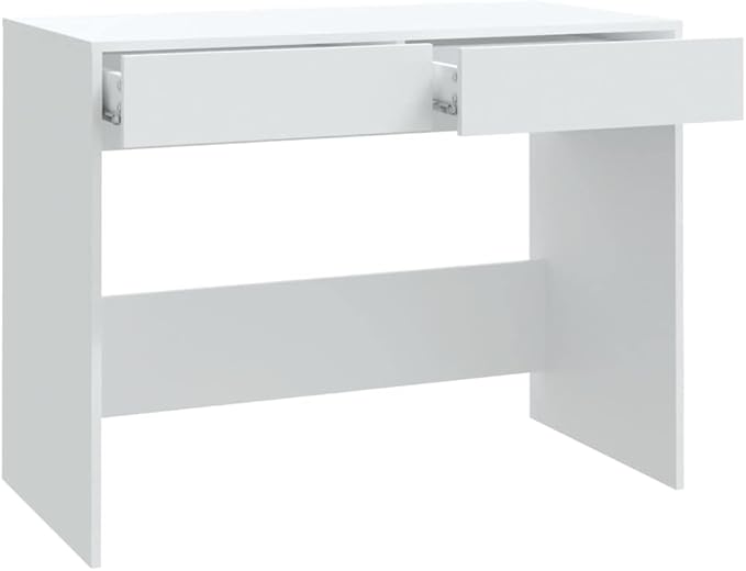 Modern Writing Computer Desk, Home Office Desk Writing Study Table PC Desk Workstation for Bedroom, White 39.8"x19.7"x30.1" Engineered Wood(L)