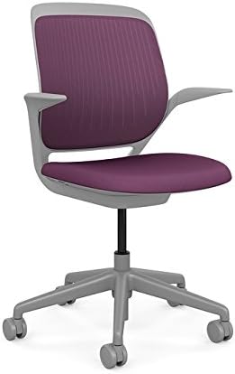 Steelcase Cobi Office Chair: Arms with Soft Arm Caps, Platinum Frame, and Concord Fabric with Standard Carpet Casters