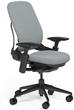 Steelcase Leap Desk Task Chair in Buzz2 5G64 Alpine Fabric - 4-Way Highly Adjustable Arms - Black Frame and 7" Tall Seat Height Base - Standard Carpet Casters