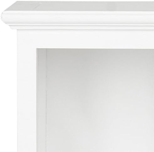 SAFAVIEH Home Collection – Maralah 5-Shelf Solid Wood Bookcase, White, 25" Wide Storage Display Shelf, Fully Assembled (AMH6634B)
