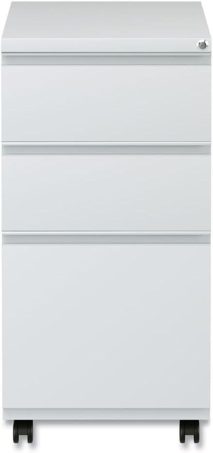 Alera PBBBFLG Three-Drawer Pedestal File with Full-Length Pull, 14 7/8 x 19 1/8, Light Gray
