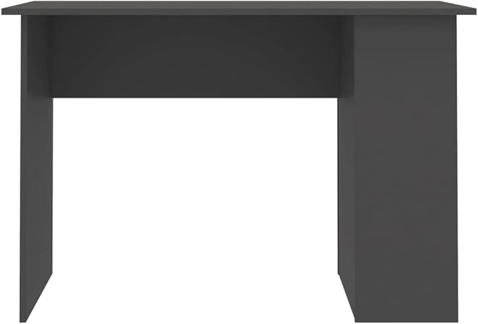 Modern Writing Desk Table with 2 Shelves, Study Computer Desk for Home, Gray 43.3"x23.6"x28.7" Engineered Wood