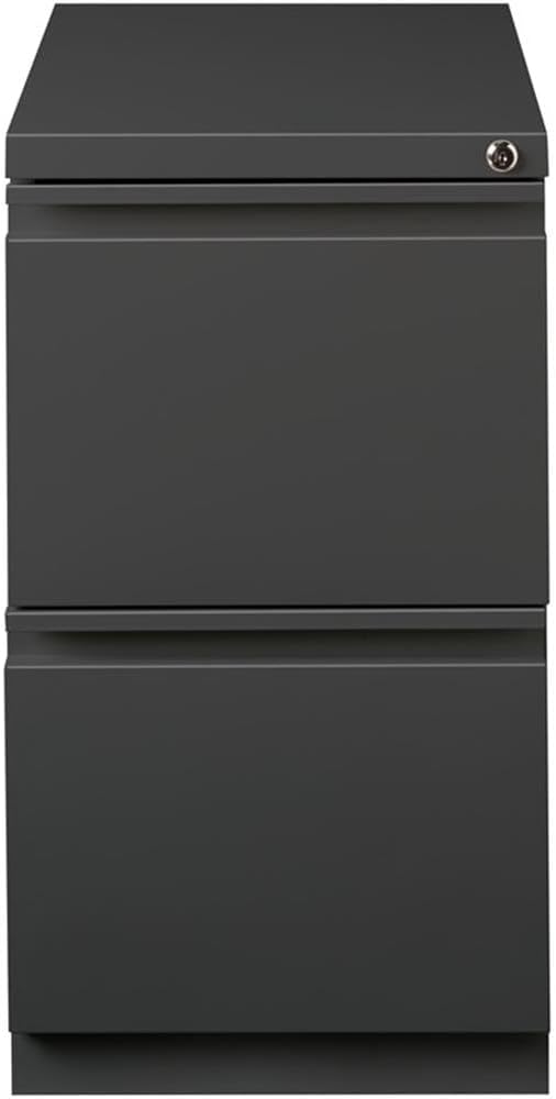 Scranton & Co 2-Drawer Modern Metal Mobile Pedestal File Cabinet in Charcoal