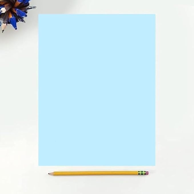 Colored Copy Printing And Writing Paper, 20 pound (75 GSM) 8.5" X 11", Letter Size, 500 Sheets Per Ream. (Blue)